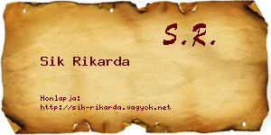Sik Rikarda névjegykártya